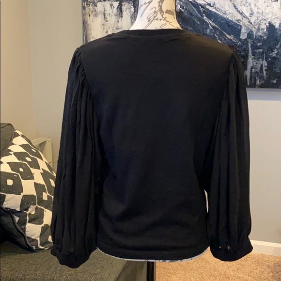 For Cynthia Black ballon sleeves top - Picture 3 of 5